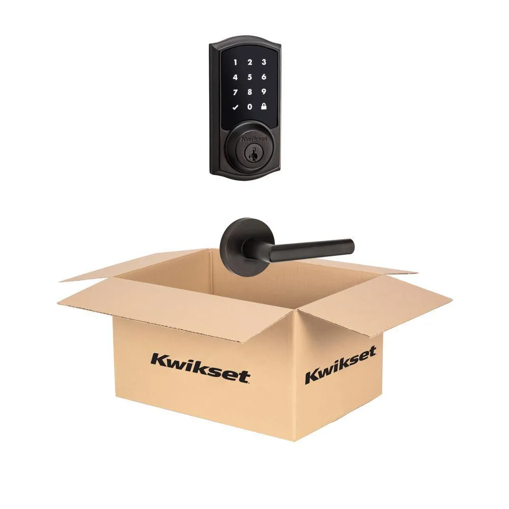 Kwikset Premis Touchscreen Smart Lock Venetian Bronze Single Cylinder Electronic Deadbolt featuring Milan Hall/Closet Lever, photo 3 of 3