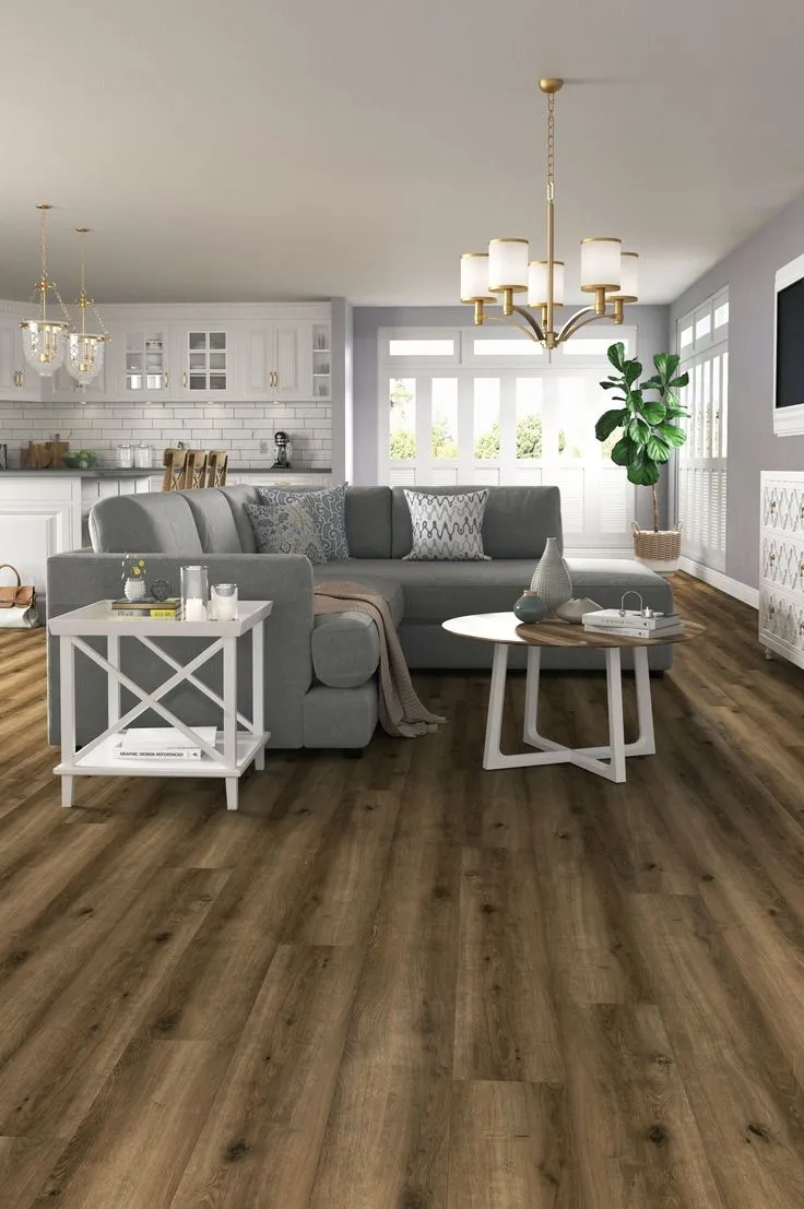 Style Selections Warm Honey Oak 12-mil x 7-in W x 48-in L Water Resistant Interlocking Luxury Vinyl Plank Flooring, photo 3 of 8