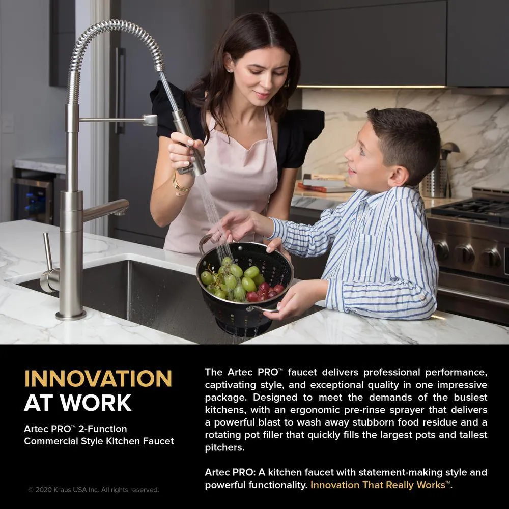 Single-Handle Kitchen Faucet with Pre-Rinse Sprayer and Pot Filler in Spot Free Antique Champagne Bronze/Matte Black, photo 3 of 9