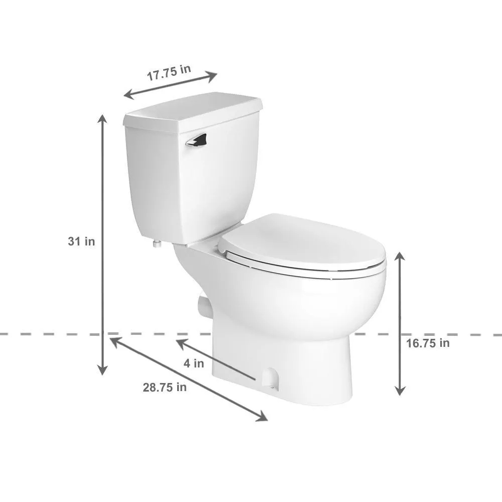 2-Piece 1.28 GPF Single Flush Elongated Toilet in White, photo 2 of 3
