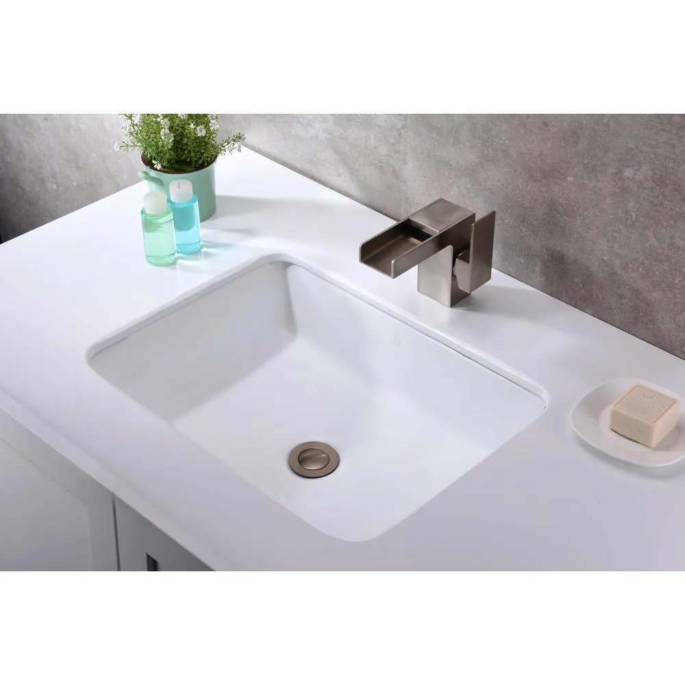 ANZZI Dahlia Series 7.25 in. Ceramic Undermount Bathroom Sink Basin in White, photo 2 of 12