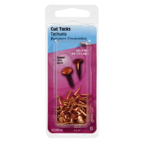 No. 14 × 3/4 in Copper Cut Tacks, 0.5 Pack