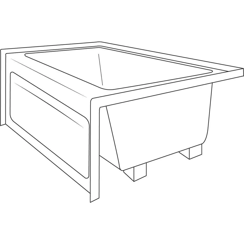CETRA 60 in. x 36 in. Acrylic Left Drain Rectangular Alcove Soaking Bathtub in White, photo 2 of 4