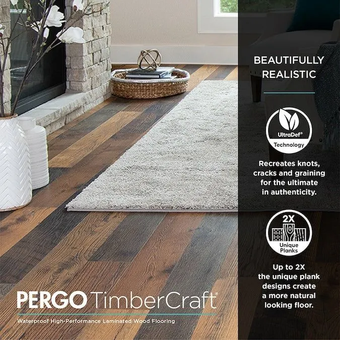 Pergo TimberCraft +WetProtect Harkness Oak Laminate Flooring With Attached Underlayment, photo 7 of 11