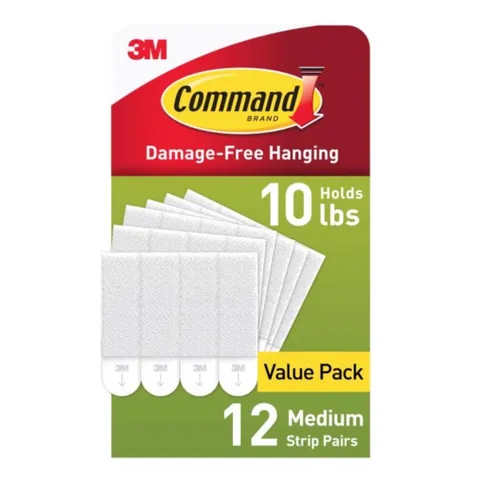 Command White Medium Picture Hanging Strips, 12 Pairs (Value Pack)