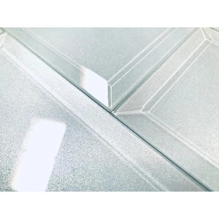 ABOLOS Frosted Elegance Blue Subway 3 in. x 6 in. Glossy Glass Subway Tile (1 sq. ft.), photo 4 of 6