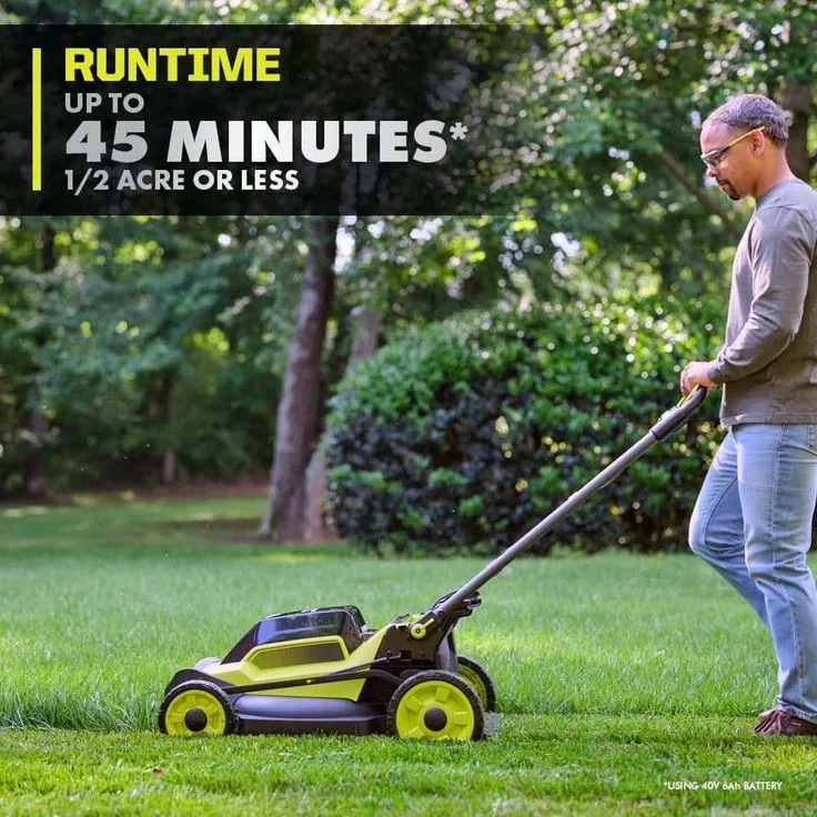 RYOBI 20 in. 40-Volt Brushless Lithium-Ion Cordless Walk Behind Self-Propelled Mower & Trimmer w/6.0 Ah Battery & Charger, photo 6 of 9