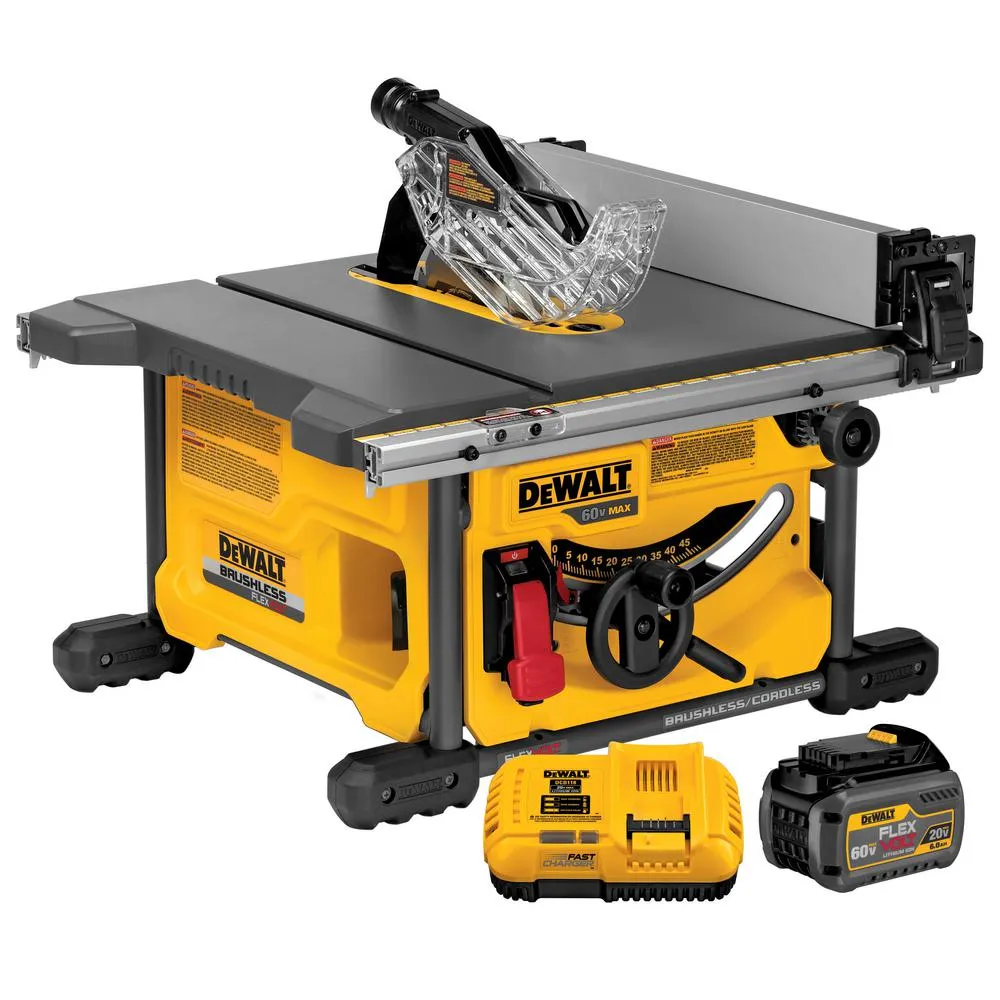 DEWALT FLEXVOLT 60-Volt MAX Lithium-Ion Cordless Brushless 8-1/4 in. Table Saw Kit with Battery 2Ah, Charger and Bonus Battery, photo 9 of 15