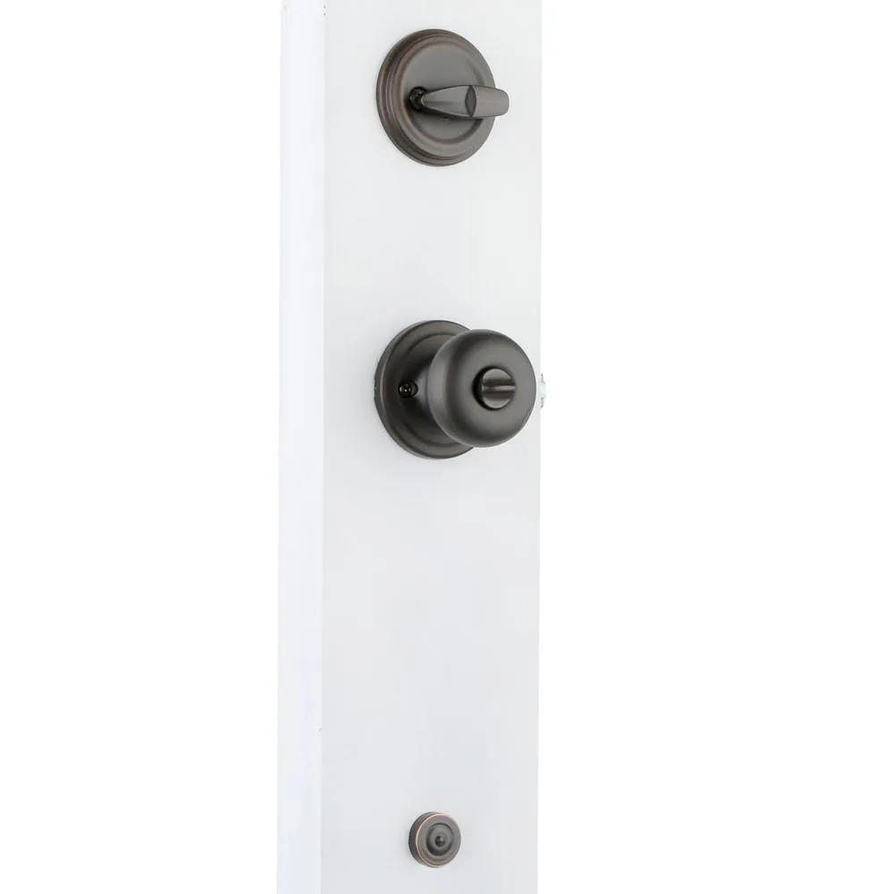 Montara Venetian Bronze Single Cylinder Door Handleset with Juno Entry Door Knob Featuring SmartKey Security, photo 2 of 8