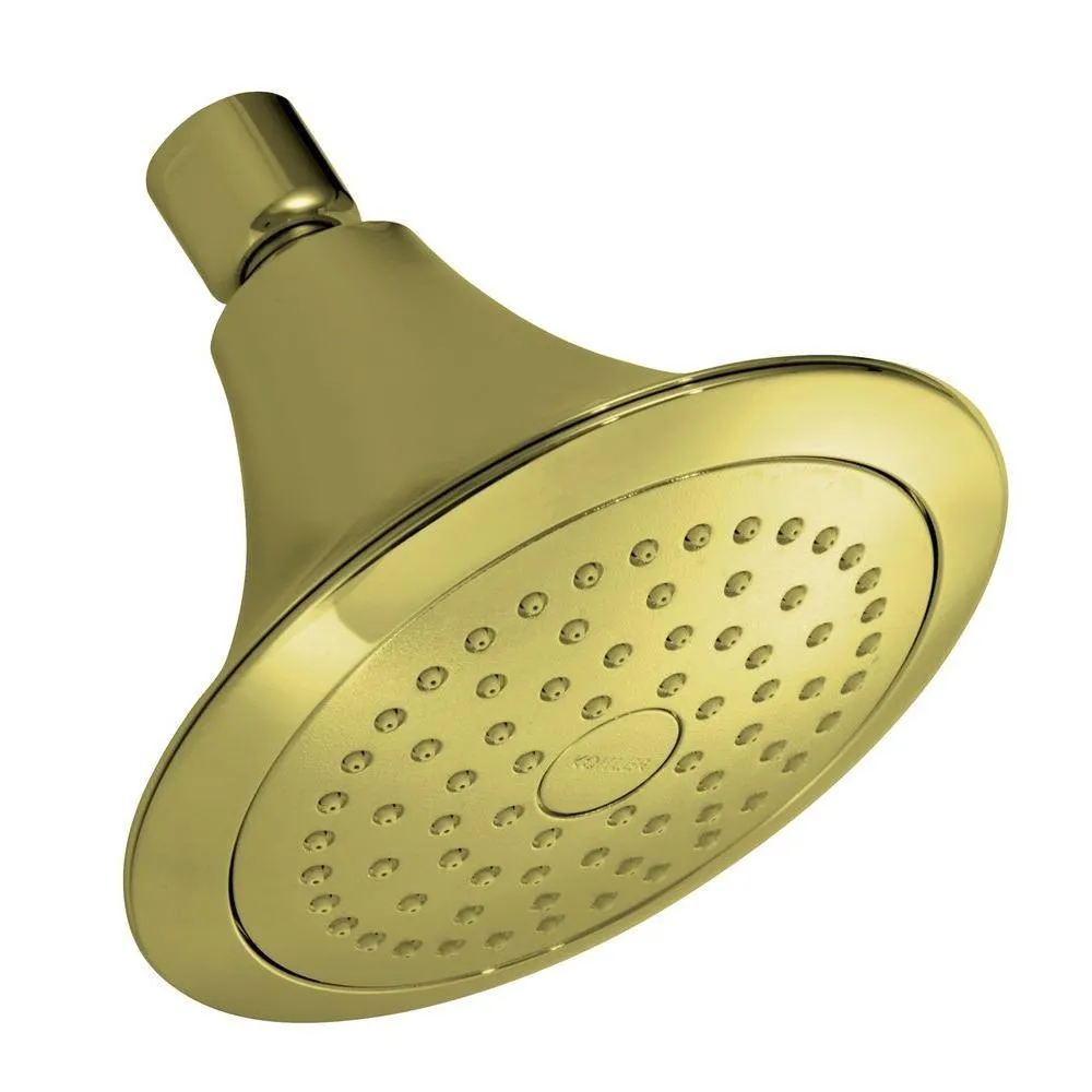 Forte 1-Spray 5.5 in. Single Wall Mount Fixed Rain Shower Head in Vibrant Brushed Nickel, photo 7 of 10