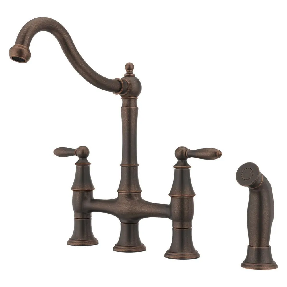 Pfister Courant Two Handle Bridge Kitchen Faucet with Side Spray in Stainless Steel, photo 11 of 11