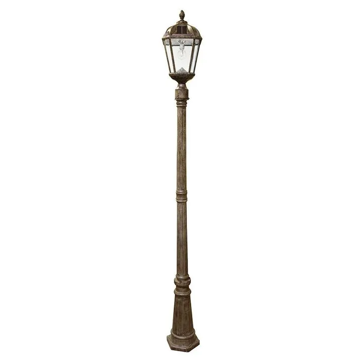 Gama Sonic Royal Bulb Series Single Weathered Bronze Integrated Led Outdoor Solar Lamp Post Light with GS Solar LED Light Bulb, photo 3 of 5