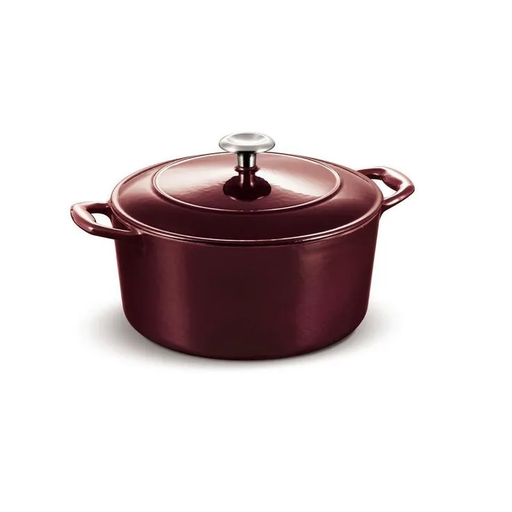 Gourmet 5.5 qt. Round Porcelain-Enameled Cast Iron Dutch Oven in Majolica Red with Lid, photo 6 of 11
