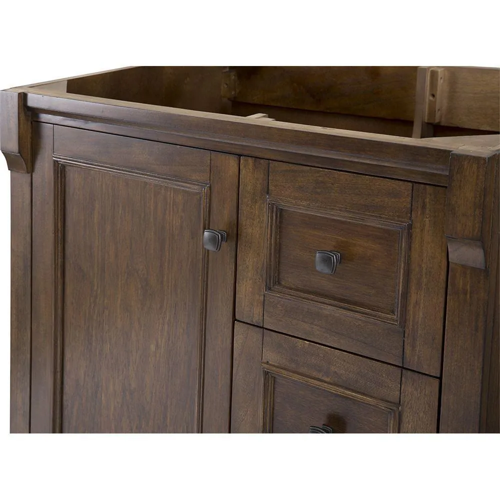 Creedmoor 36 in. W Bath Vanity Cabinet Only in Walnut with Right Hand Drawers, photo 6 of 16