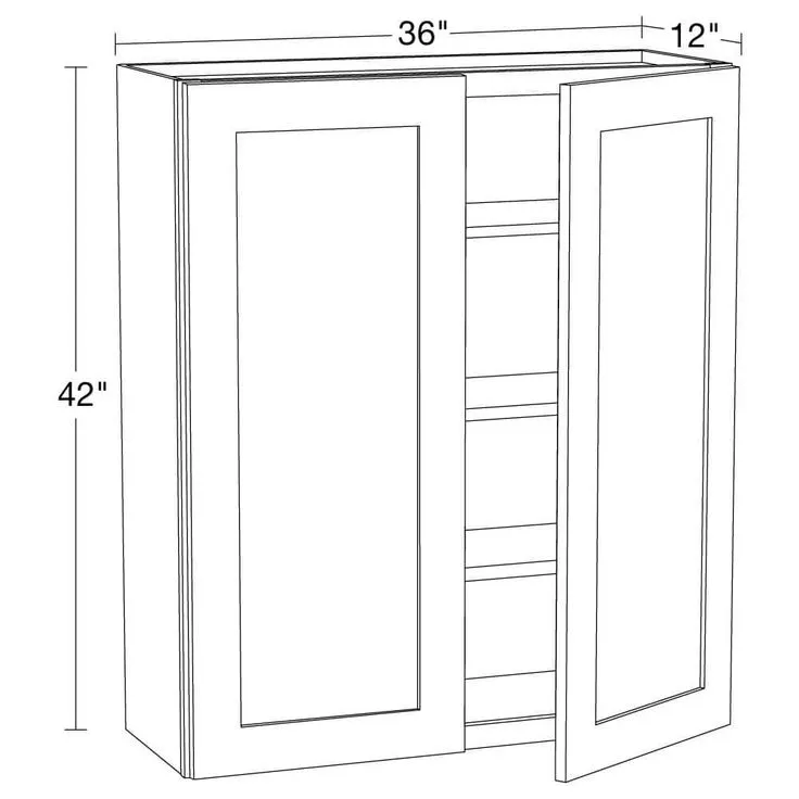 Home Decorators Collection Newport 36 in. W x 12 in. D x 42 in. H Assembled Plywood Wall Kitchen Cabinet in Mythic Blue with Soft Close, photo 3 of 5