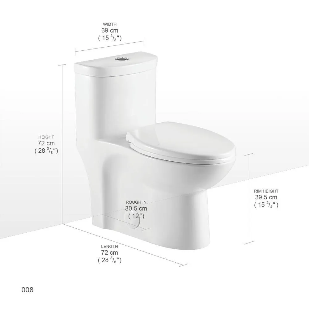 1-Piece 1.1 GPF /1.6 GPF Dual Flush High Efficiency Elongated Toilet in White Seat Included, photo 3 of 10
