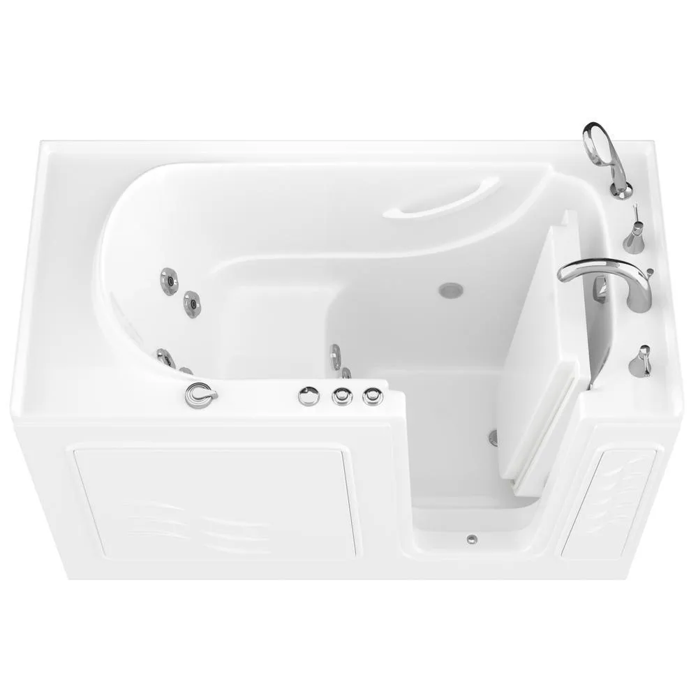 Universal Tubs HD Series 53 in. Right-Drain Quick Fill Walk-In Whirlpool Bathtub with Powered Fast Drain, White, photo 18 of 26