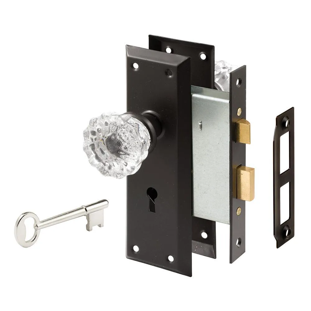 Steel, Stain Nickel with Glass Knob, Interior Door Lock, photo 7 of 7