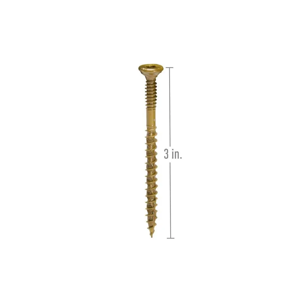 Grabber #10 x 3 in. UltraPro LOX 2 Drive, Flat Scavenger II Head, GrabberGard Gold, Exterior Wood Screws (5 lb. box), photo 2 of 12