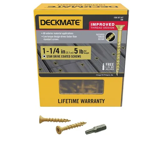 Tan Exterior Star Drive Wood Screws