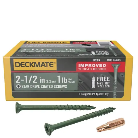 #9 x 2-1/2 in. Green Self-Starting Deck Screws