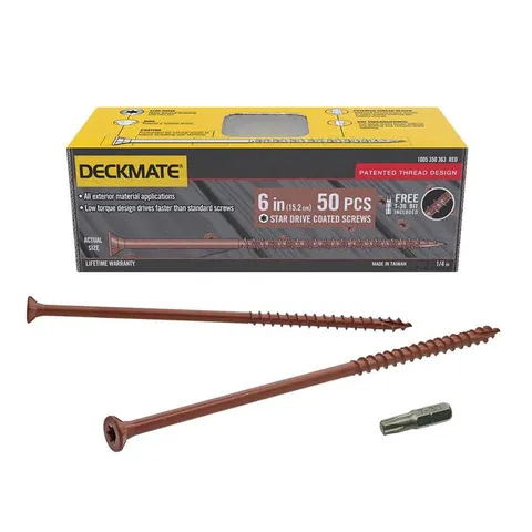 6-inch Star Flat-Head Deck Screws - 50 Pack