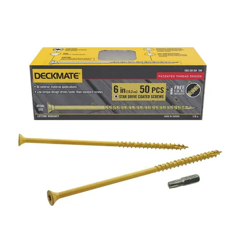 Star Flat-Head Wood Deck Screws, 50 Count