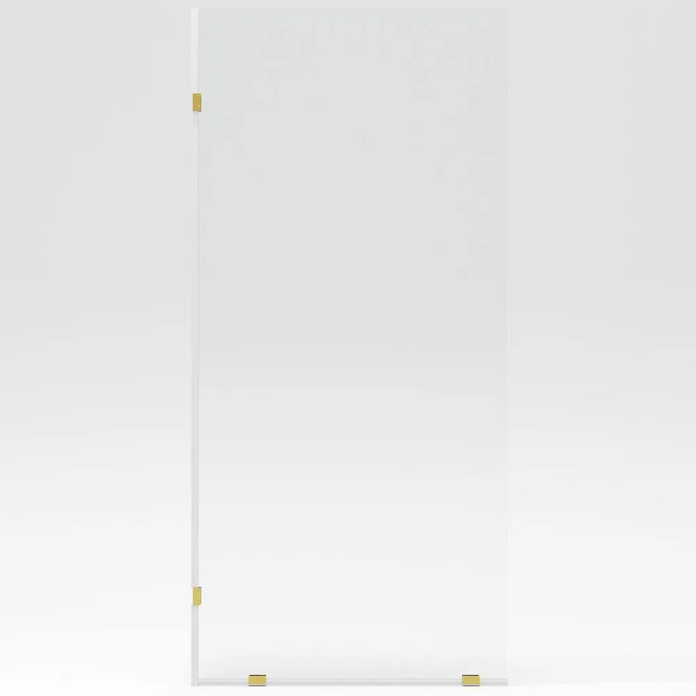 DEERVALLEY 36 in. W x 78 in. H Frameless Fixed Single Panel Shower Door in Brushed Gold with 3/8 in. (10mm) Clear Glass, photo 14 of 14