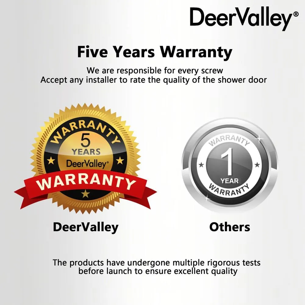 DEERVALLEY 60 in. W x 76 in. H Double Sliding Framed Shower Door in Brushed Gold with 3/8 in. (10 mm) Clear Glass, photo 5 of 14
