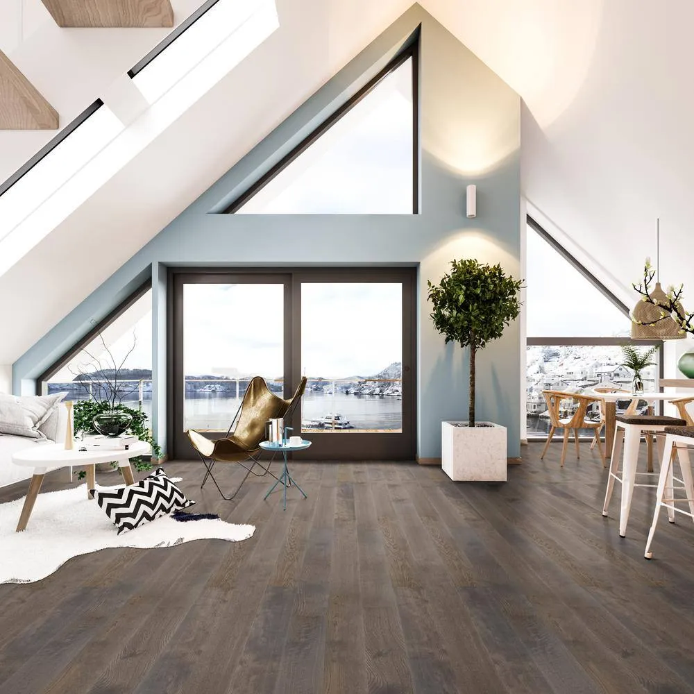 A&A Surfaces Woodridge Derlin Oak 0.28 in. x 6.5 in. Waterproof Wire Brushed Engineered Hardwood Flooring (21.67 sq. ft./case), photo 4 of 8