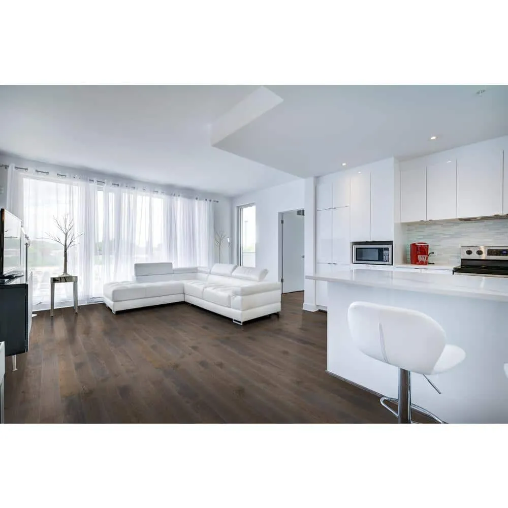 A&A Surfaces Woodridge Derlin Oak 0.28 in. x 6.5 in. Waterproof Wire Brushed Engineered Hardwood Flooring (21.67 sq. ft./case), photo 2 of 8