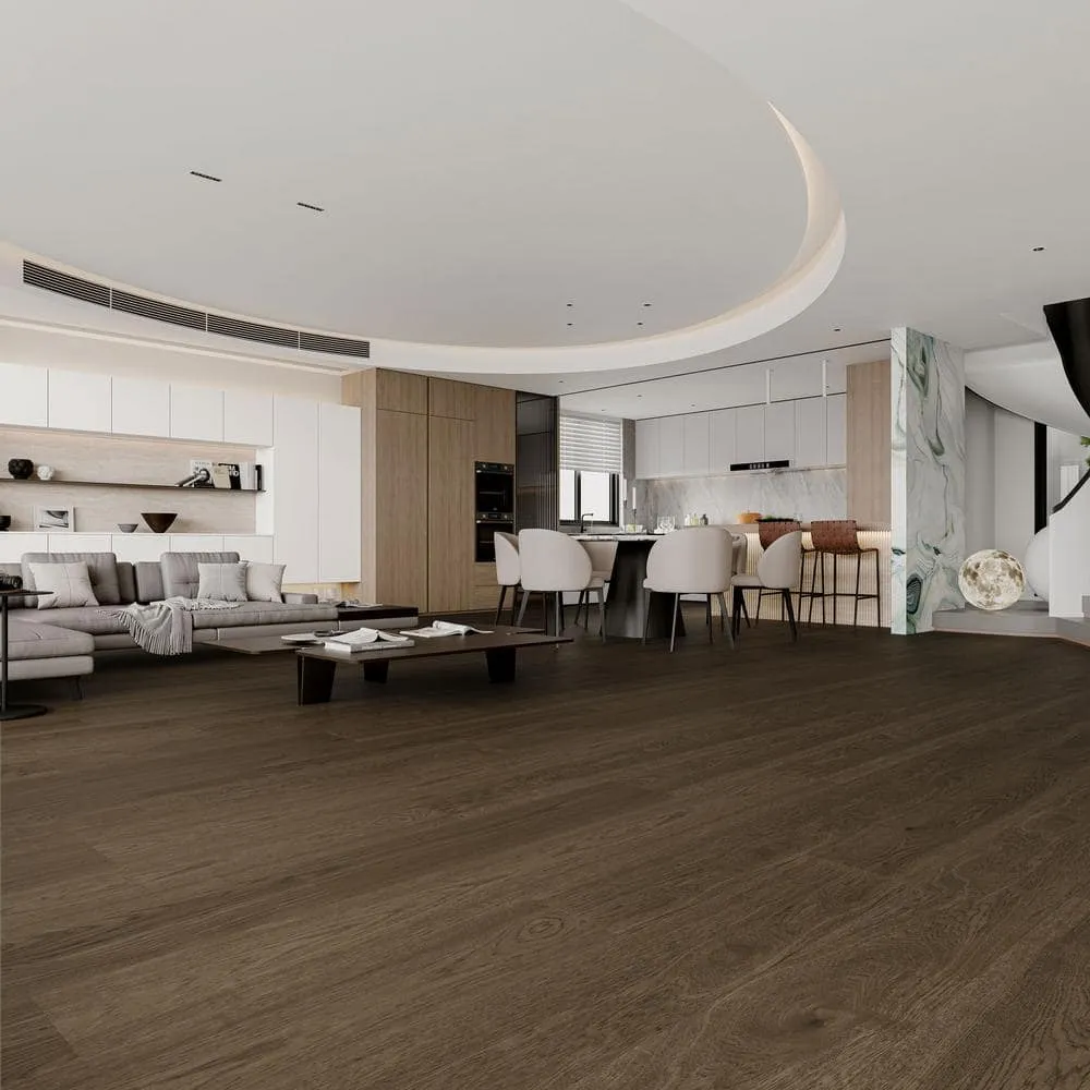 ASPEN FLOORING Desert Shadow Hickory 9/16 in T x 8.66 in. W Tongue and Groove W-Brushed Engineered Hardwood Flooring (31.25 sqft/case), photo 2 of 14