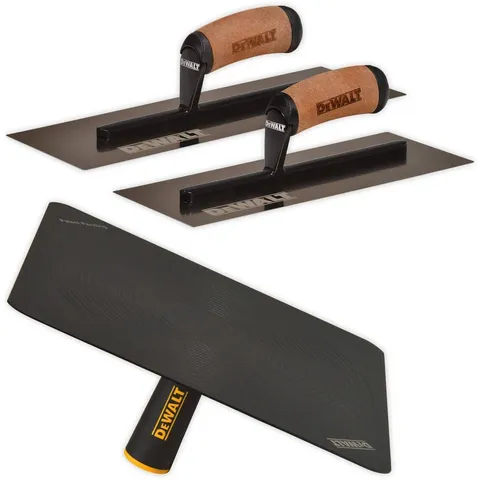 0.4 mm 12 × 4 in Stainless Steel Trowel and Hawk with Leather Composite Handle