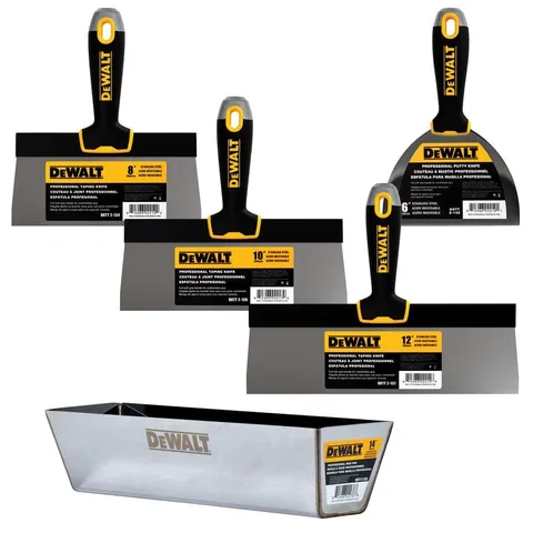 8/10/12 in. Stainless Steel Taping Knife Set with 14 in. Mud Pan