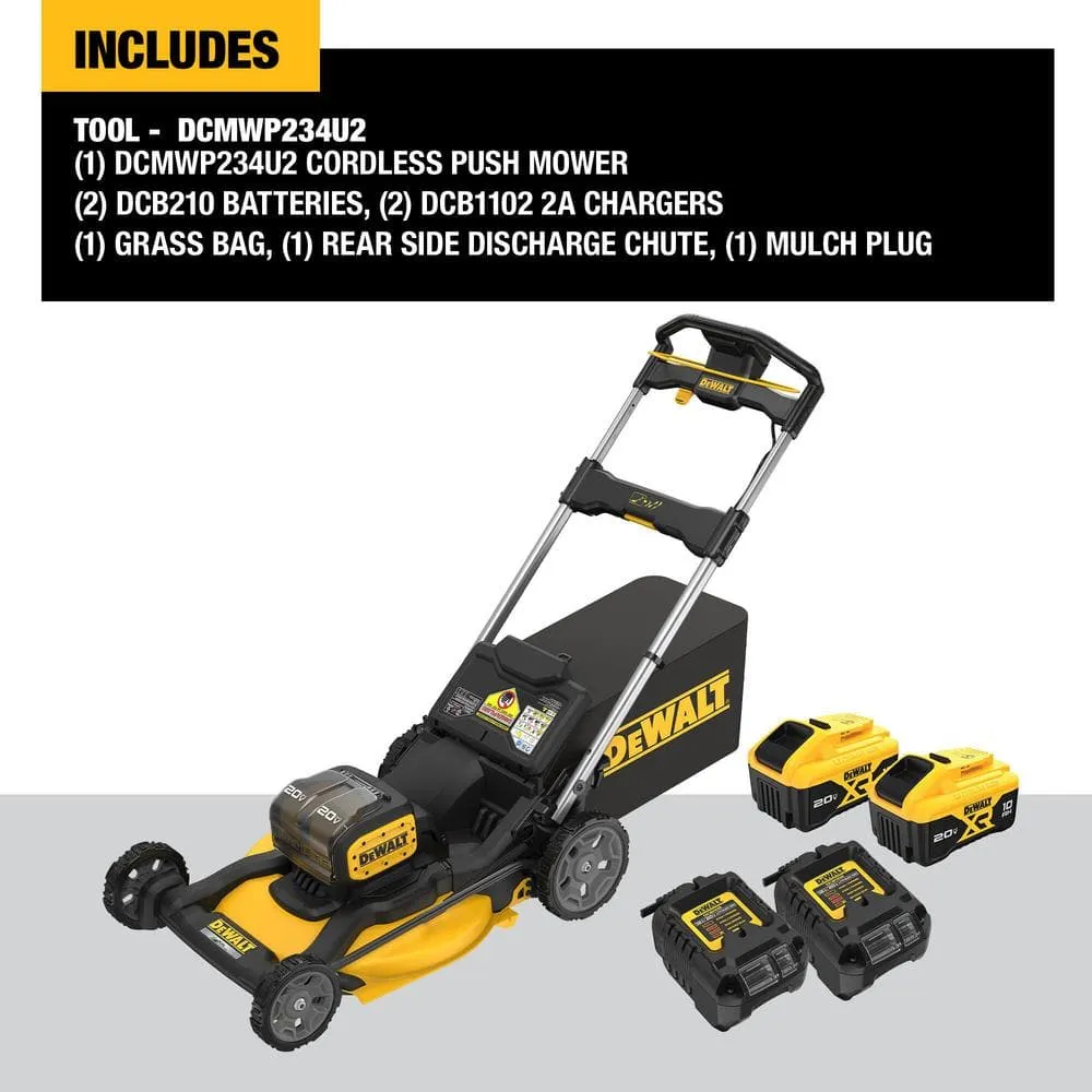 DEWALT 20V MAX 21 in. Brushless Cordless Battery Powered Push Lawn Mower Kit with (2) 10 Ah Batteries and Chargers, photo 3 of 10