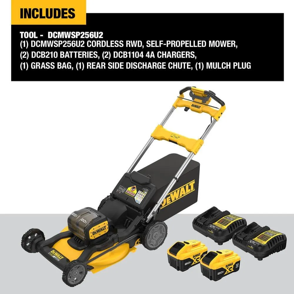 DEWALT 20V MAX 21 in. Brushless Cordless Battery Powered Self Propelled Lawn Mower Kit with (2) 10 Ah Batteries and Chargers, photo 3 of 13