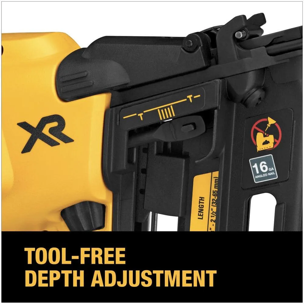 DEWALT 20V MAX XR Lithium-Ion Electric Cordless 16-Gauge Angled Finishing Nailer (Tool Only), photo 3 of 15