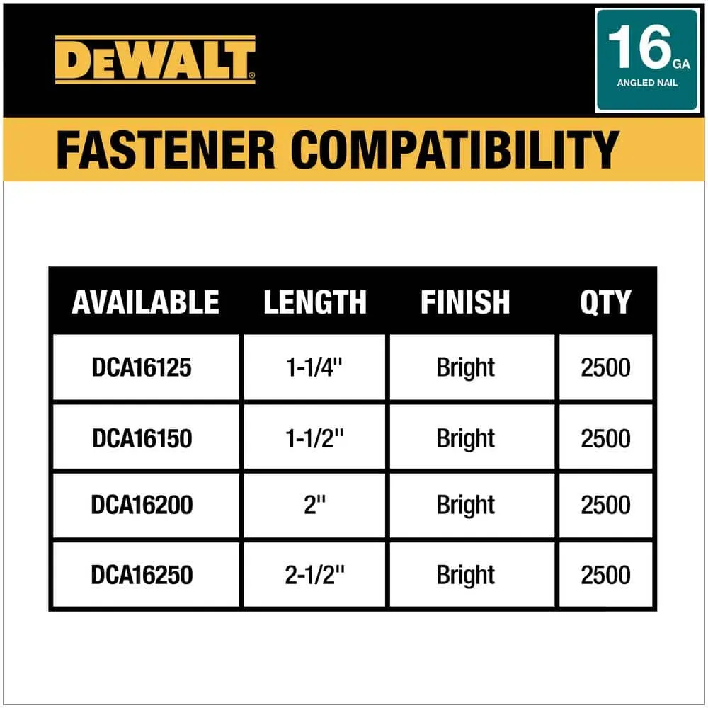 DEWALT 20V MAX XR Lithium-Ion Electric Cordless 16-Gauge Angled Finishing Nailer (Tool Only), photo 9 of 15