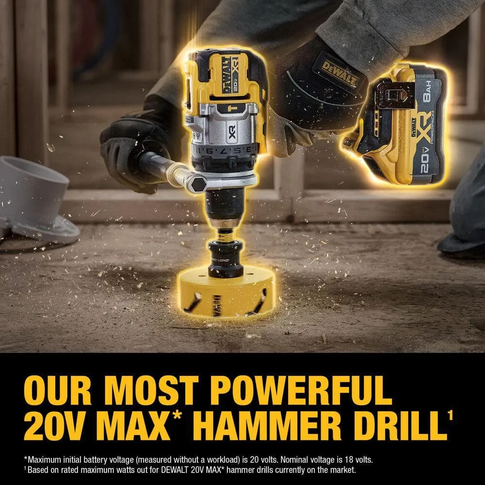 DEWALT 20V XR Lithium-Ion Cordless Hammer Drill Kit with 8.0 Ah Battery, Charger and Kit Bag, photo 12 of 15