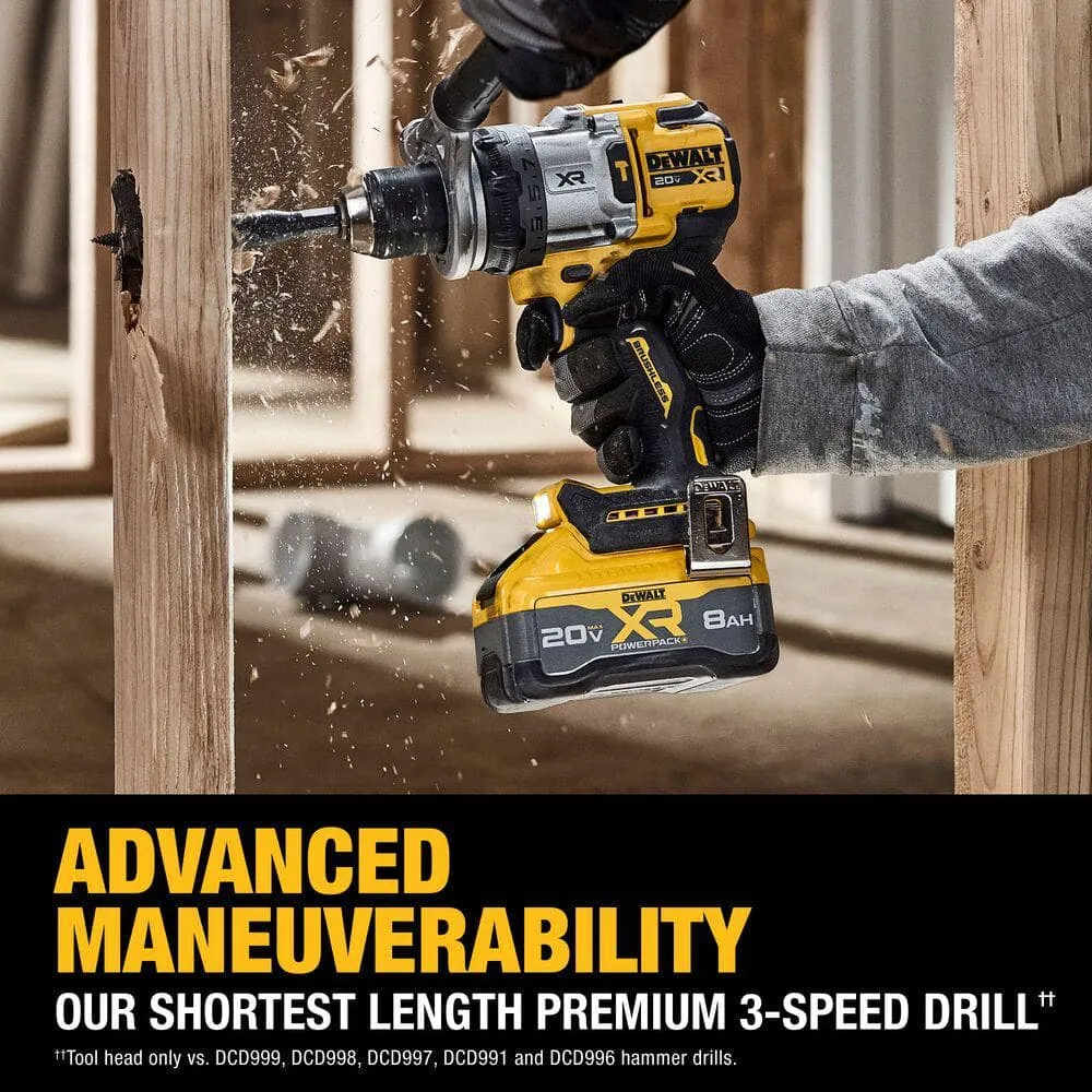 DEWALT 20V XR Lithium-Ion Cordless Hammer Drill Kit with (2) 8.0 Ah Battery, Charger and Kit Bag, photo 4 of 12