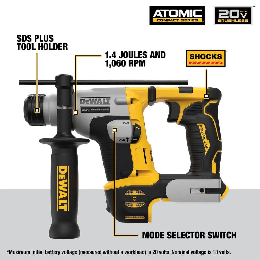 DEWALT 20V Lithium-Ion Cordless 3-Tool Combo Kit and 5/8 in. Hammer Drill with FLEXVOLT 9 Ah and 20V 6 Ah Batteries and Charger, photo 3 of 12