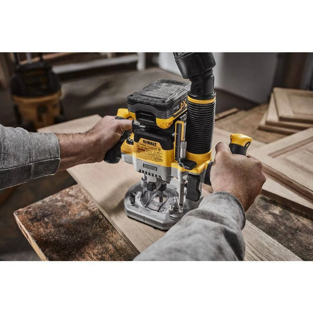 DEWALT 20-Volt MAX XR Lithium-Ion 2-1/4 Peak HP Brushless Cordless Plunge Router with 20-Volt MAX XR 8.0 Ah Battery Pack, photo 8 of 13