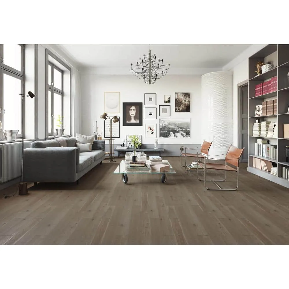 ACQUA FLOORS Dexter Oak 1/4 in. T x 5 in. W Click Lock Wire Brushed Engineered Hardwood Flooring (16.68 sq.ft./case), photo 4 of 7