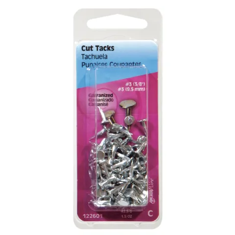 No. 18 × 7/8 in Galvanized Steel Cut Tacks, Silver, 1 Pack