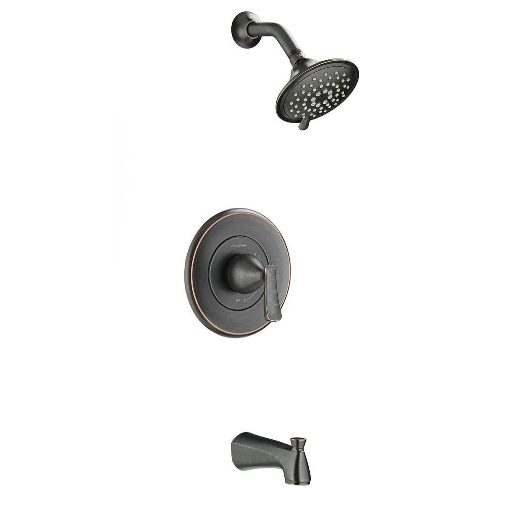 Chatfield Single-Handle 3-Spray Tub and Shower Faucet and Two Single Hole Bathroom Faucets Set in Legacy Bronze, photo 4 of 11