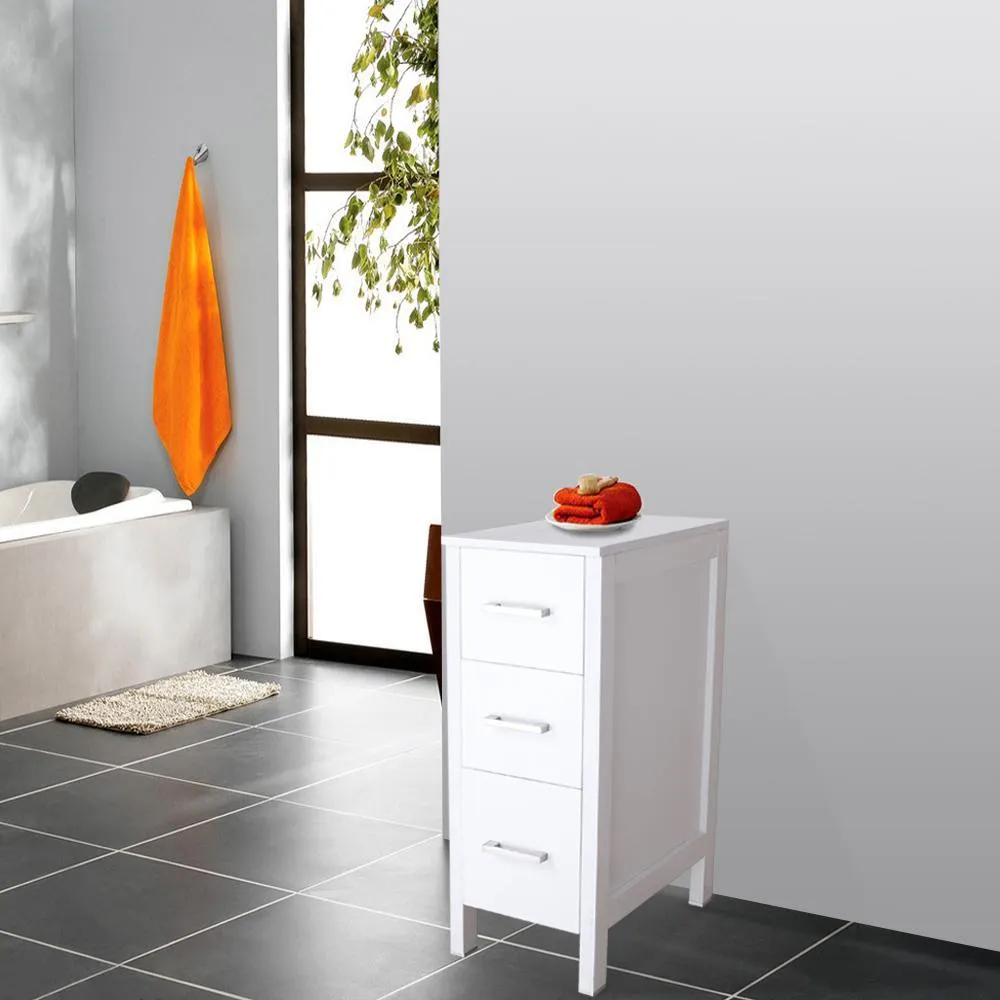 CASAINC 20 in. W x 12 in. D x 30 in. H Bathroom Vanity Cabinet Linen Cabinet with Three Drawers in White, photo 2 of 8