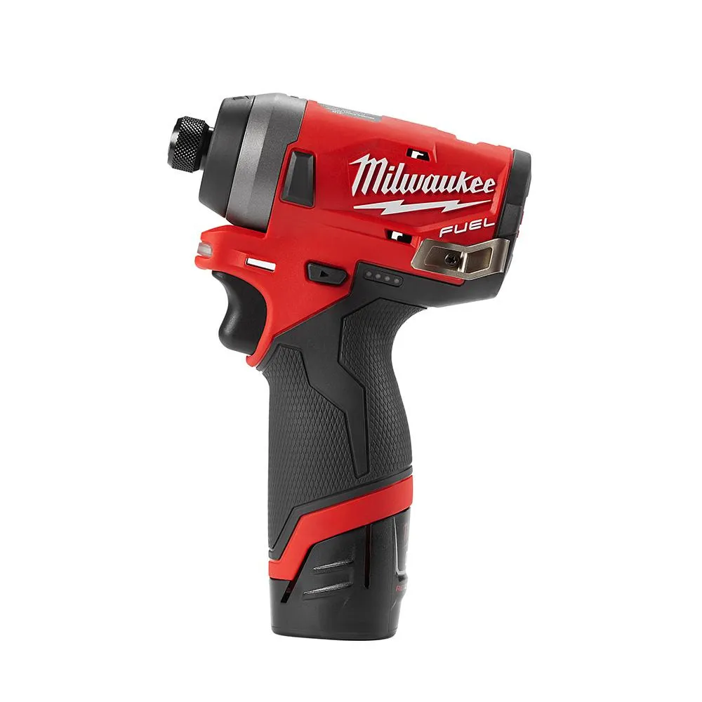 M12 FUEL 12-Volt Lithium-Ion Brushless Cordless 1/4 in. Hex Impact Driver Kit with Free M12 LED Flood Light, photo 5 of 14