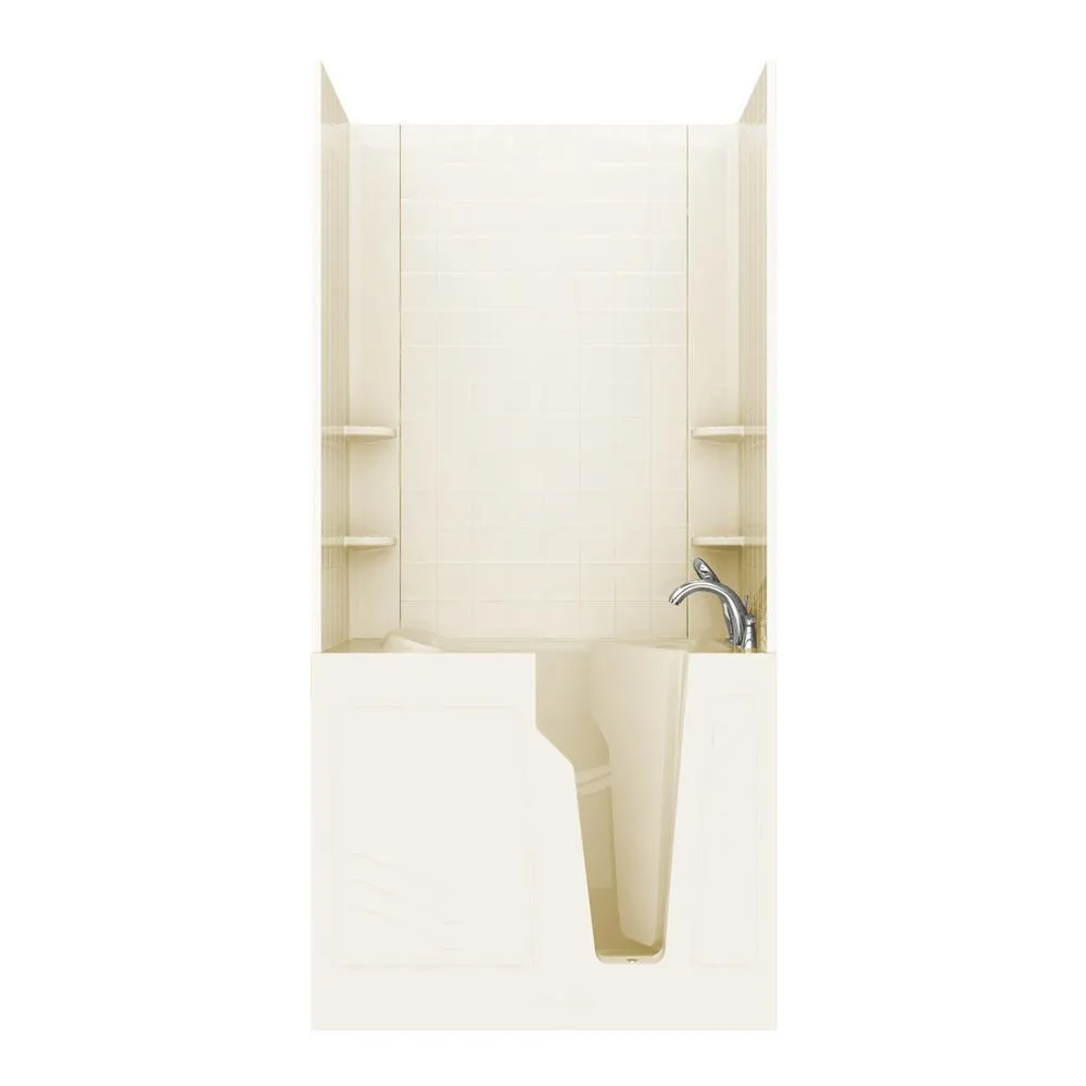Universal Tubs Rampart 3.9 ft. Walk-in Whirlpool and Air Bathtub with 4 in. Tile Easy Up Adhesive Wall Surround, Right Drain, White, photo 21 of 42