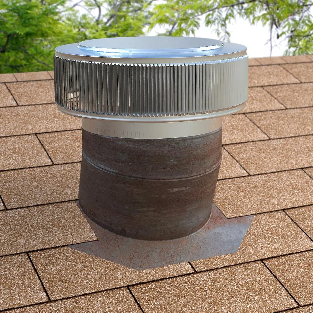 Active Ventilation 12 in. Mill Finish Aluminum No Moving Parts Retrofit Wind Turbine, photo 8 of 12