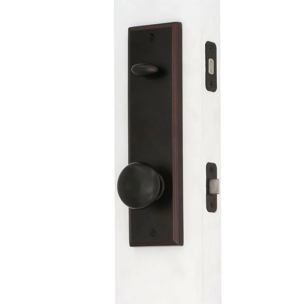 Elegance Single Cylinder Oil-Rubbed Bronze Woodward II Door Handleset with Impresa Knob, photo 3 of 5